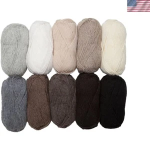 Set of 10 Peruvian Wool Balls - Versatile Worsted Weight Yarn in Neutral Tones - Picture 1 of 4