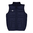 Umbro Club Essential Padded Gilet Boys Size 11-12 Years Navy RRP£43 Jacket.