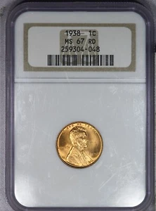1938-D Lincoln Wheat Cent 1c NGC MS67RD Old Holder! - Picture 1 of 2