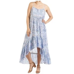 Coco + Carmen Tawny Spaghetti Stripe Dress Medium Beachy Coastal Fairycore Blue - Picture 1 of 10