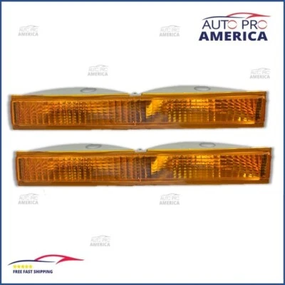 1988-1991 FORD CROWN VICTORIA L&R HAND PARK LAMPS AMBER E8AZ13200A/201A SET OEM - Image 1 of 4