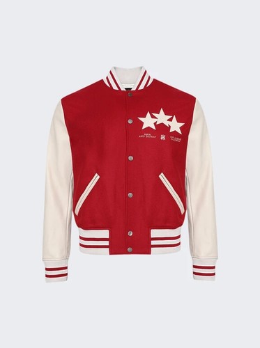 Giacca Amiri Signature Stars Varsity in lana rossa