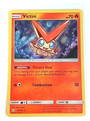 Victini 30/236 Cosmic Eclipse Holo Rare Pokémon Card 2019 - Image 1 of 4