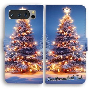 Personalised Text Phone Cover For Google Series - Snow White Christmas Tree - Picture 1 of 1