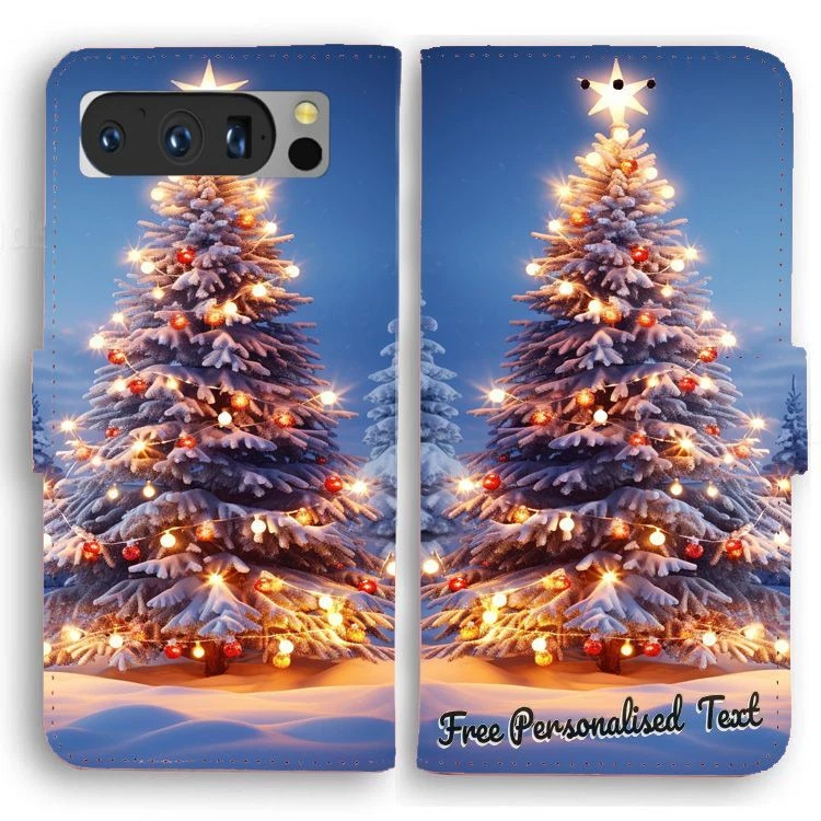 Personalised Text Phone Cover For Google Series - Snow White Christmas Tree - Image 1 of 1