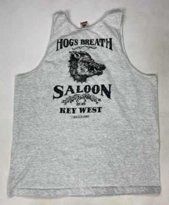 VINTAGE Hog's Breath Saloon Key West Graphic Tank Top T-shirt Men XL USA 90s - Image 1 of 4