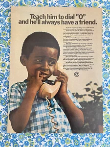 Vintage 1972 AT & T Bell Telephone System Print Ad Dial Zero “0” For Emergency - Picture 1 of 7