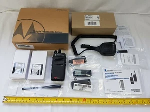 Motorola DP2400e Digital Radio with 2 batteries, clips and remote speaker Unused - Picture 1 of 12
