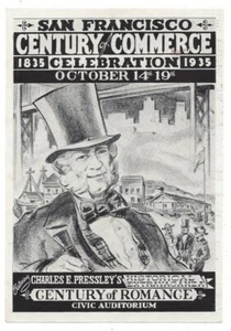 1935 San Francisco Century of Commerce Celebration - Miniatur Poster Litho JJ - Bild 1 von 2