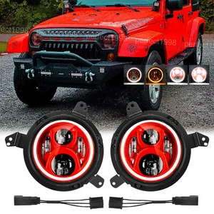 Faros LED redondos de 9 pulgadas Halo DRL para Jeep Wrangler JL Gladiator JT 2018-2024 - Imagen 1 de 14