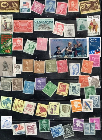 55  Mint (MNH) US Postage sTamps (11-166) Cover