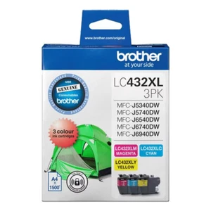 Brother LC432XL Cyan Magenta Yellow High Yield 3 Ink Cartridge Colour Value Pack - Picture 1 of 1