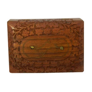 Boîte en bois Camilla 17x12x5cm finement sculptée Boîte de rangement Coffret - Imagen 1 de 3