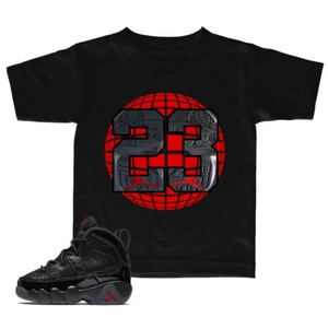 Retro 9 Black T Shirt to match with Toddlers 2018 Air Js Retro 9 Bred shoes - Picture 1 of 8