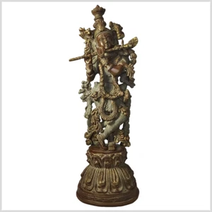 Krishna - Gott der Liebe Messing sandgold 51cm 8kg Rama Shiva Ganesha Shiva - Bild 1 von 5