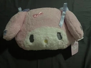 My Melody Fluffy Pink Ribbon Plush Pillow Sanrio Hello Kitty Japan - Picture 1 of 3