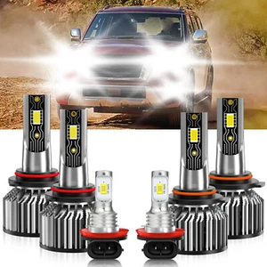 For Nissan Armada 2011-2015 6Pcs LED Headlight Bulb Hi/Low+Fog Light Combo 6500K - Picture 1 of 12