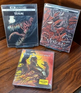 Venom 1 + 2 + 3 4K Steelbooks - w/PROTECTIVE SLEEVES-NEW (Sealed)-Free SHIPPING! - Imagen 1 de 11