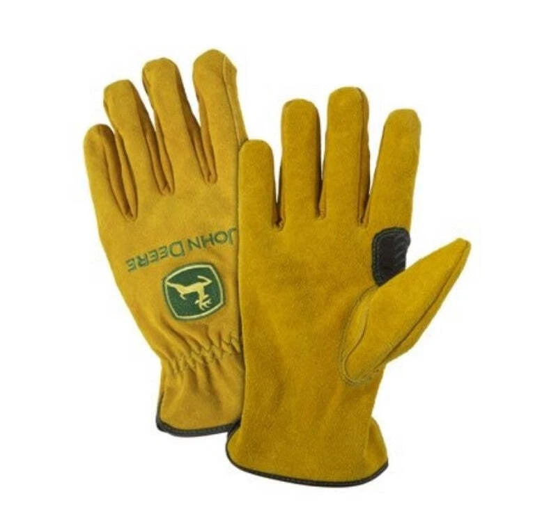 Guantes de conductor de cuero de vaca divididos con licencia John Deere para hombre Foto 1 de 1