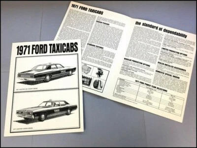 1971 Ford Taxi Cab Original Vintage Car Sales Brochure Folder - Custom LTD 500 — 第 1/3 张图片