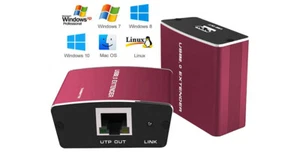 Long-Range USB 2.0 Over RJ45 Cat5 Cat6 Range Extender Cable Repeater 30 FT 100M - Picture 1 of 6