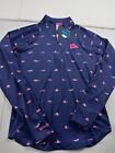 Scales Athletic Top Women Size Small Blue Sword Fish Print Long sleeve