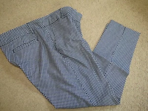 SUPER CUTE Dalla blue + white figured patterned cropped pants - womens 12 - Picture 1 of 1