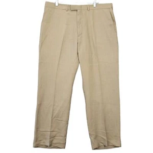 Kenneth Cole Reaction Pants Brown Wool Trousers Straight Leg Mens Size 40 Chino - Picture 1 of 11