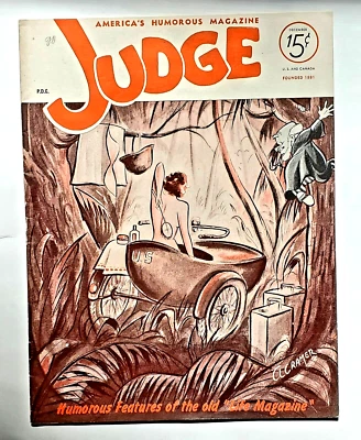 Judge Dec 1944 WWII Era Nude Bathing Beauty Pin Up Cover GGA Humor Magazine - Image 1 of 4