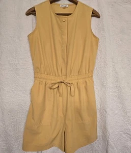 Calvin Klein Romper Size 4 Aerowash Rolled Cap Sleeve In Light Ochre Yellow - Picture 1 of 12