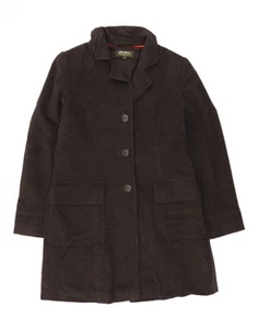 EDDIE BAUER Womens Overcoat UK 14 Medium Grey Wool DC29 - Picture 1 of 3