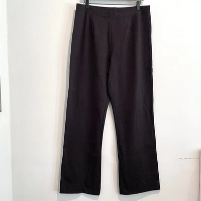 Pantalones para mujer Joan Vass 3 = 16 EE. UU. tejido cintura pierna recta marrón oscuro Foto 1 de 4
