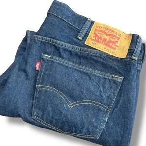 Levi's 501 Mens Jeans Blue Denim Straight Leg Button Fly W42 L30 100% Cotton - Picture 1 of 12