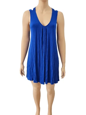 48 Jerseykleid A-Linie MARKS AND SPENCER Sommerkleid blau locker Strandkleid - Bild 1 von 4