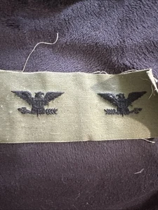 Original Vietnam US Army gedämpftes Rangabzeichen Oberst bestickt Paar - Bild 1 von 5