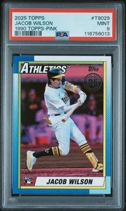 2025 Topps 1990 Béisbol #T90-29 Jacob Wilson Rosa Novato PSA 9 - Imagen 1 de 2
