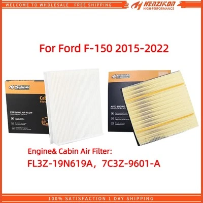 Juego combinado de filtro de aire de motor y filtro de aire de cabina para Ford F-150 2015-2022 Foto 1 de 4