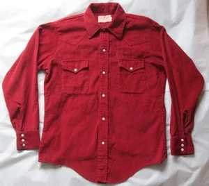 Vintage Buffalo Bill USA Made Snap Front Western Shirt in Red Corduroy - Medium - Picture 1 of 20