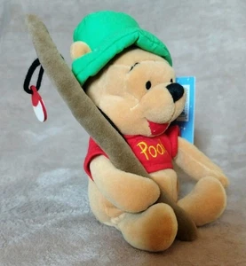 Disneyland Paris Store 8" Plush Winnie The Pooh Fishing - Tagged - Picture 1 of 3