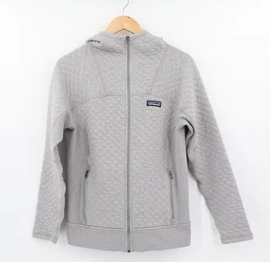 Patagonia Women's Cotton Quilt Hoodie Full Zip Long Sleeves Drifter Grey Sz S - Picture 1 of 8