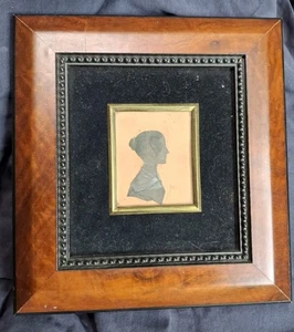 Early 19th Century Silhouette Portrait Miniature Of A Young Lady - c.1830's - Picture 1 of 3