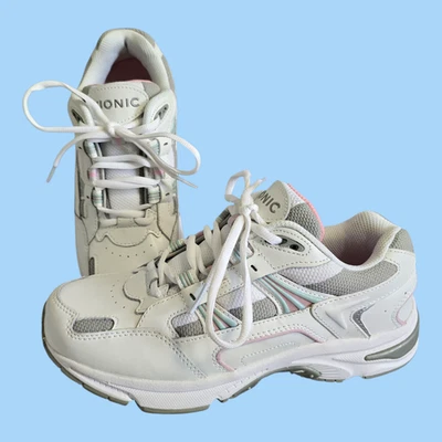 Vionic Mujer Caminante Clásico Tenis Zapatos Blanco/Rosa/Gris Talla 7 W Foto 1 de 4