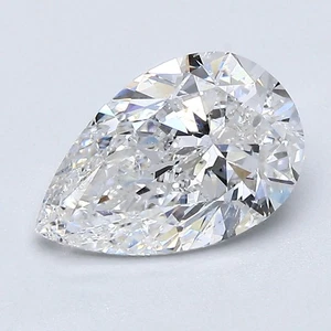Pear Cut 1.70 CT Cert. GIA Natural Mined Diamond Loose E color SI2 clarity - Picture 1 of 2