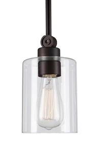 Forte Lighting 2614-01 Bronze Single Light 4-3/4"W Mini Pendant - Picture 1 of 6