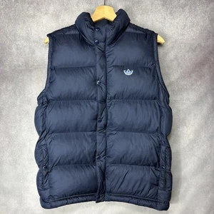 Adidas Herren gefütterte Weste marineblau Größe Small S isoliert durchgehender Reißverschluss Outdoor Freizeit - Bild 1 von 15