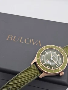 Bulova Mil Ships 150th Anniversary Bronze Automatic Green Dial Watch - Picture 1 of 13
