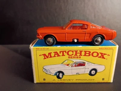 Matchbox Rare #8E7 Ford Mustang Fastback  Orange 1966 VN/MINT Crisp Orig E4 Box - Image 1 of 4