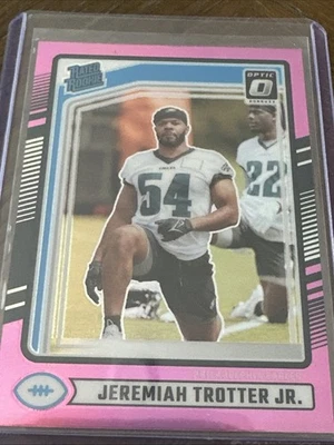 2024 Donruss Rated Rookie Jeremiah Trotter Jr. #334 Optic Preview Pink Prizm RC - Image 1 of 4