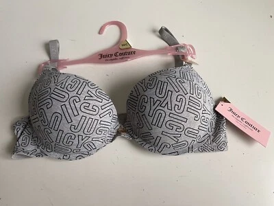 Sujetador Push Up Sexy Juicy Couture 36C Gris Jaspeado Bloque Logo JC6650F NUEVO Foto 1 de 4