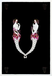 "Uvas en V" con estampado de alfabeto Erte, arte de diseño de moda art deco, 1978 Dover Pub Nueva York - Imagen 1 de 3
